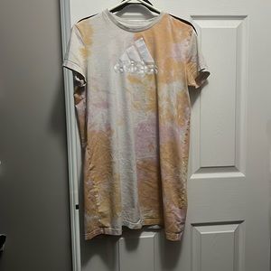 Adidas long sleep shirt medium pink and orange tie die